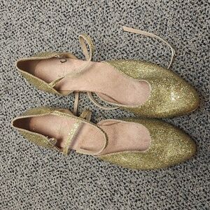 Gold glitter Dance shoe